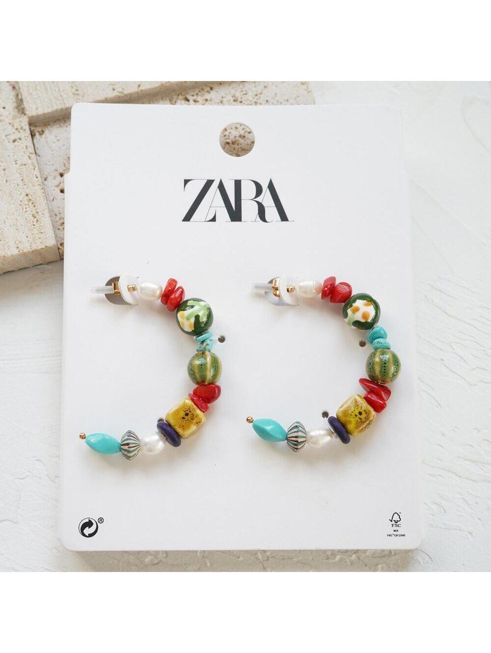 Zara Stone Hoop Earrings